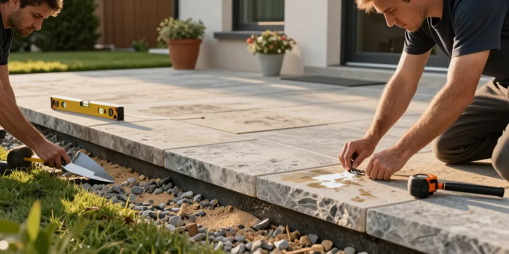 amenagement terrasse en pierre